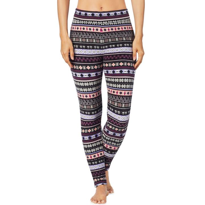 Women's Cuddl Duds Stretch Fleece Leggings, Size: Large, Pink