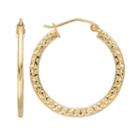 Everlasting Gold 10k Gold Textured Hoop Earrings, Women's, Yellow