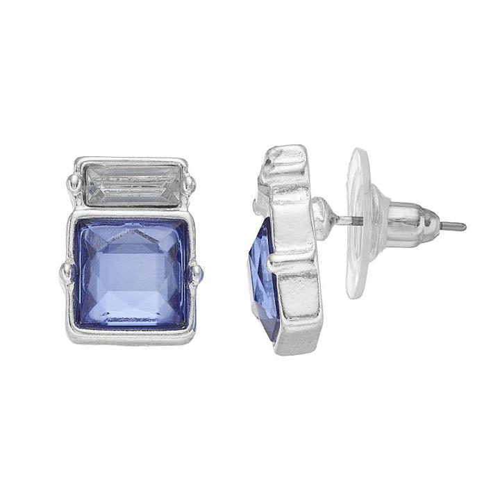 Jennifer Lopez Blue Rectangular Earrings, Women's, Dark Blue