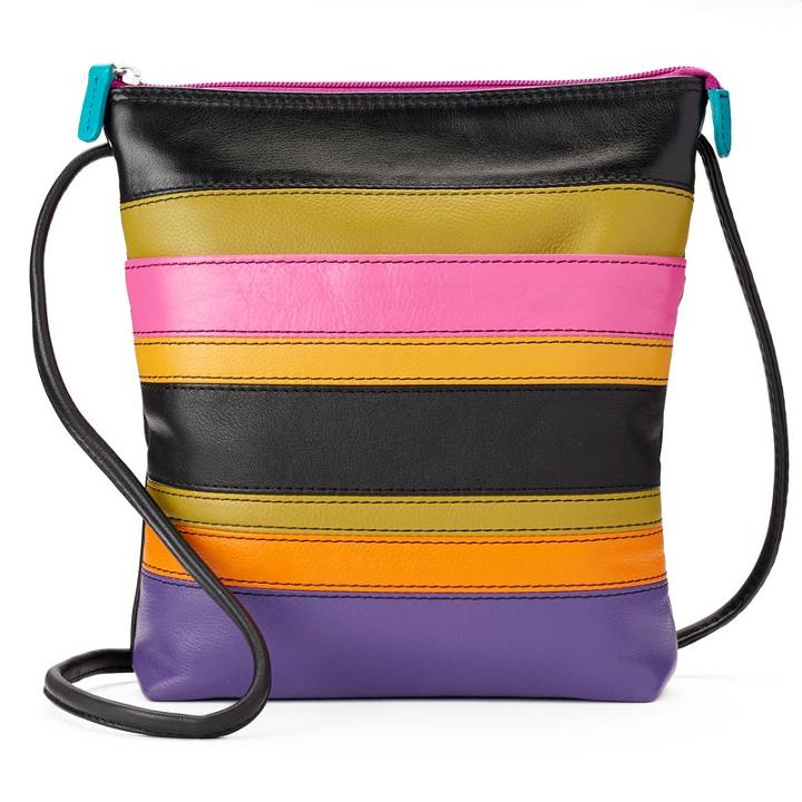 Ili Striped Leather Crossbody Bag, Women's