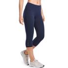 Women's Danskin Be You Keyhole Capri Leggings, Size: Large, Blue (navy)