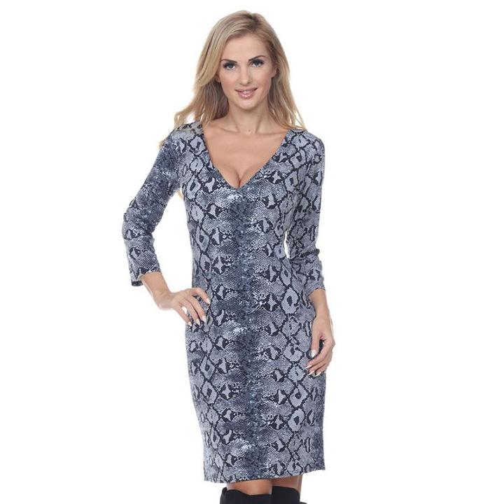 Women's White Mark Paisley Sheath Dress, Size: Large, Grey