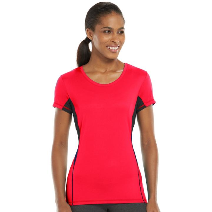 Women's Tek Gear&reg; Base Layer Scoopneck Workout Tee, Size: Xl, Brt Pink