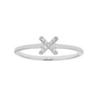 10k Gold Diamond Accent X Ring, Women's, Size: 4.50, White