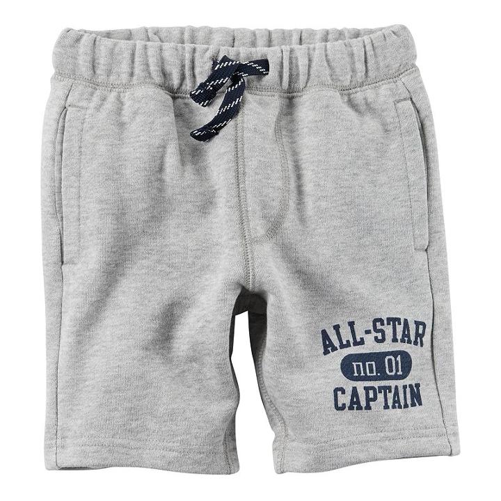 Boys 4-8 Carter's Knit All-star Shorts, Size: 6, Light Grey