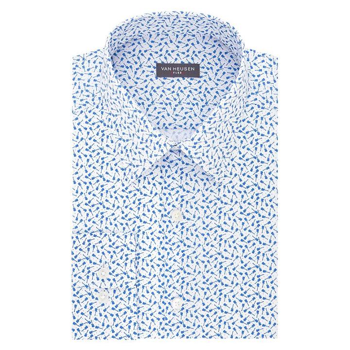 Men's Van Heusen Slim-fit Flex Collar Stretch Dress Shirt, Size: 15-34/35, Blue Other