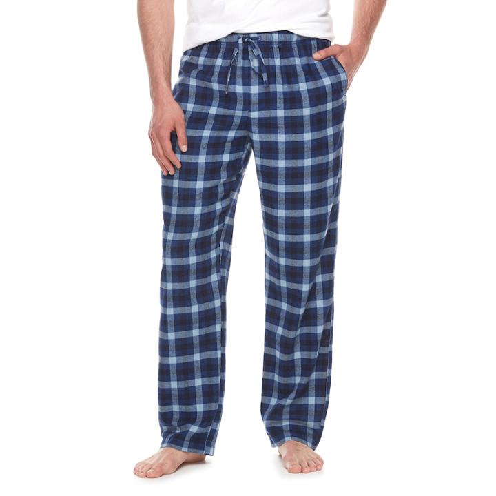 Big & Tall Croft & Barrow&reg; Plaid Flannel Lounge Pants, Men's, Size: 3xb, Dark Blue