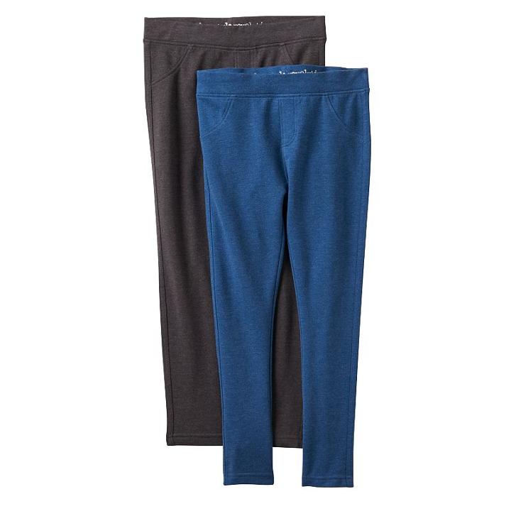 Girls 4-6x Freestyle Revolution 2-pk. Faux-denim & French Terry Leggings Set, Girl's, Size: 5, Ovrfl Oth