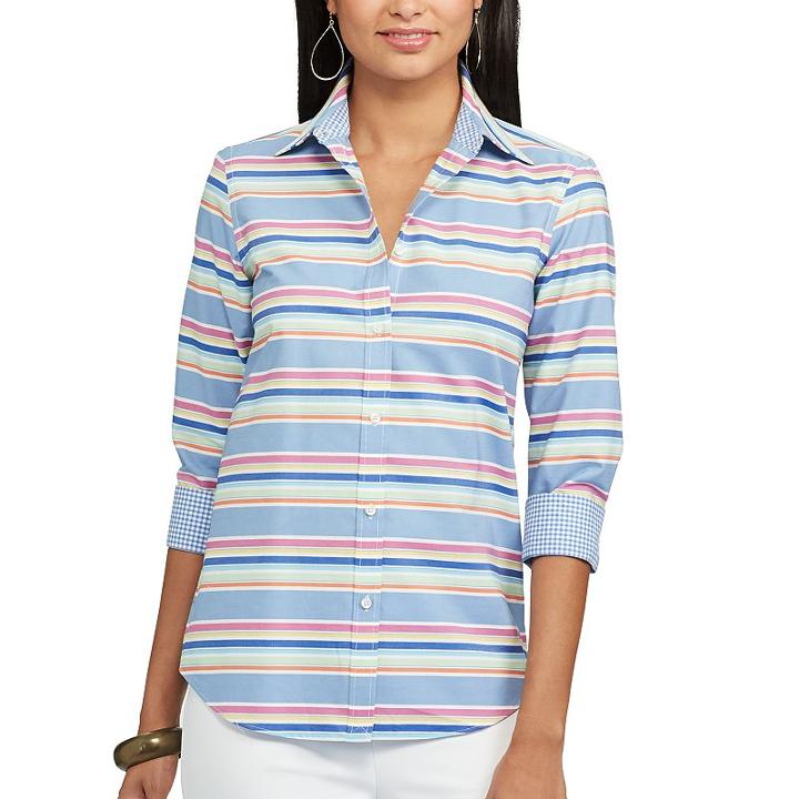 Women's Chaps No-iron Shirt, Size: Large, Pink Ovrfl
