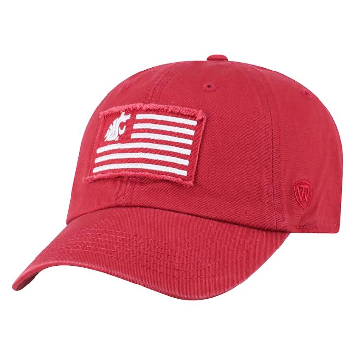 Adult Top Of The World Washington State Cougars Flag Adjustable Cap, Men's, Med Red