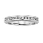Forever Brilliant 14k White Gold 1/4-ct. T.w. Round-cut Lab-created Moissanite Band, Women's, Size: 6