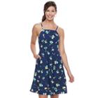 Juniors' So&reg; Floral Fit & Flare Dress, Girl's, Size: Medium, Blue