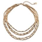 Dana Buchman Swirling Tube Bead Multi Strand Necklace, Women's, Gold