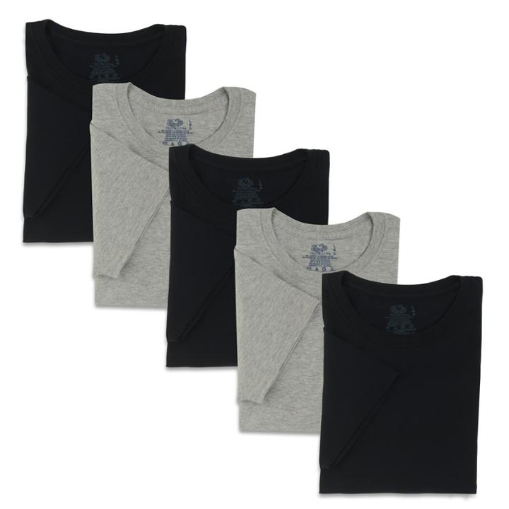 Men's Fruit Of The Loom 5-pack Classic-fit Crewneck Tees, Size: Medium, Black