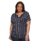 Plus Size Kate And Sam Printed Tee, Women's, Size: 3xl, Blue Other