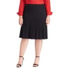 Plus Size Chaps Pleated A-line Skirt, Women's, Size: 3xl, Black