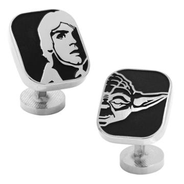 Star Wars Luke Skywalker & Yoda Cuff Links, Men's, Black