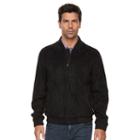 Men's Marc Anthony Slim-fit Faux-suede Bomber Jacket, Size: Small, Black