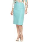 Petite Alfred Dunner Studio Skirt, Women's, Size: 8 Petite, Turquoise/blue (turq/aqua)