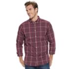Big & Tall Sonoma Goods For Life&trade; Flexwear Poplin Button-down Shirt, Men's, Size: M Tall, Dark Pink