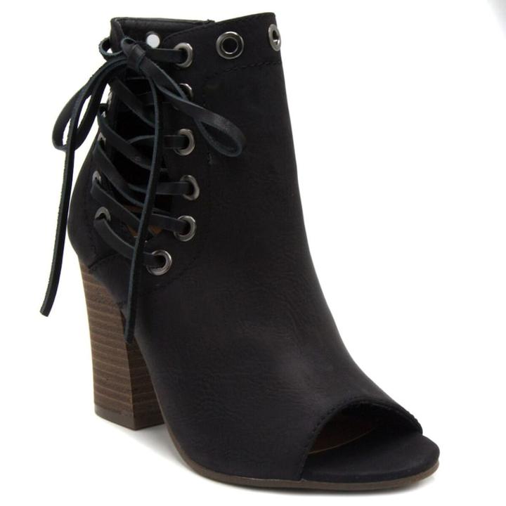 Sugar Ottawan Women's High Heel Ankle Boots, Size: Medium (6.5), Black