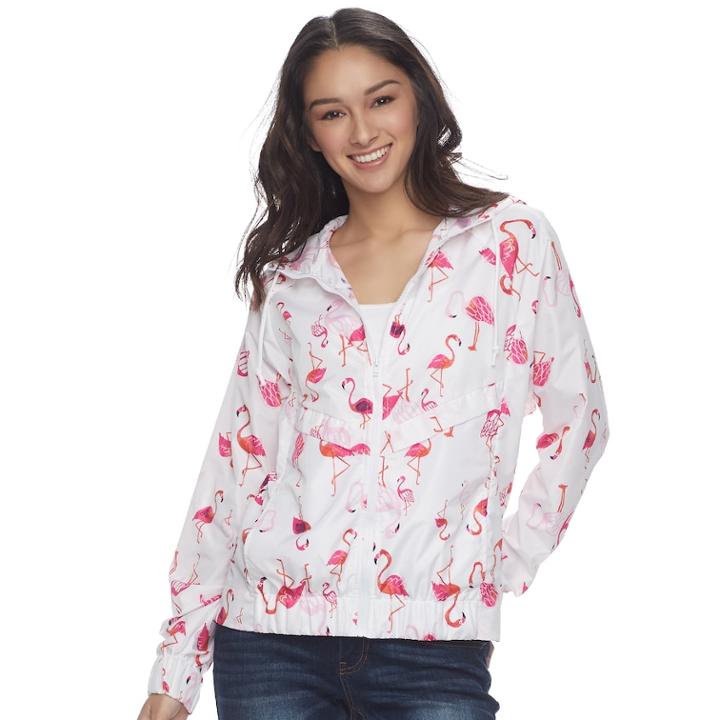 Juniors' Unionbay Marcie Hooded Windbreaker Jacket, Teens, Size: Large, White