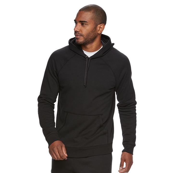 Men's Tek Gear&reg; Pullover Fleece Hoodie, Size: Large, Black