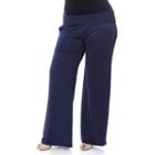 Plus Size White Mark Solid Palazzo Pants, Women's, Size: 2xl, Blue (navy)