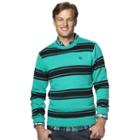 Men's Chaps Classic-fit Striped Crewneck Sweater, Size: Large, Green