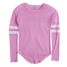 Girls 7-16 So&reg; Striped Varsity Tee, Size: 10, Lt Purple