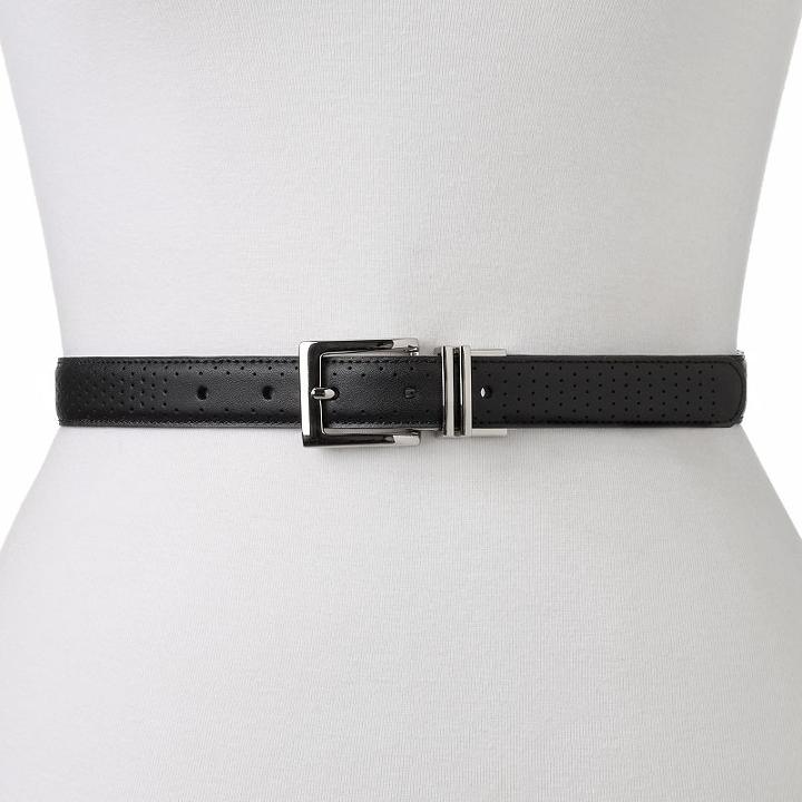 Women's Nike Perforated To Smooth Reversible Leather Golf Belt, Size: Large, Black