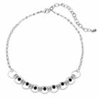 Black Bead Orbital Circle Link Choker Necklace, Women's