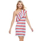 Women's Juicy Couture One-shoulder Striped Shift Dress, Size: Xl, Multicolor