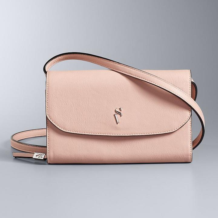 Simply Vera Vera Wang Signature Envelope Crossbody Bag, Women's, Light Pink