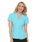 Women's Dana Buchman Trapunto Shirt, Size: Medium, Med Blue