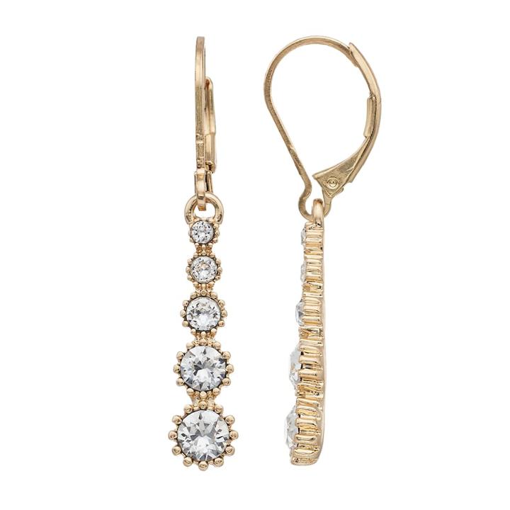 Dana Buchman Crystal Linear Drop Earrings, Women's, Gold