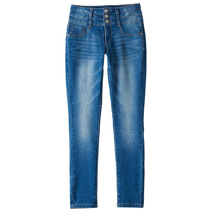 Girls 7-16 & Plus Size Mudd&reg; High-rise Triple Stacked Waist Jeggings, Size: 8, Med Blue