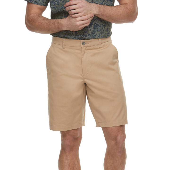 Men's Marc Anthony Solid Slim-fit Flex Waistband Stretch Shorts, Size: 42, Med Beige