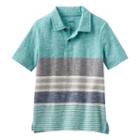 Boys 4-7x Sonoma Goods For Life&trade; Slubbed Striped Polo, Boy's, Size: 5, Turquoise/blue (turq/aqua)