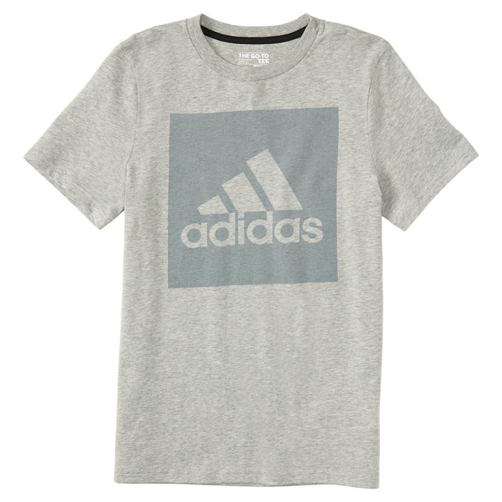 Boys 4-7x Adidas Logo Gray Graphic Tee, Size: 7, Grey