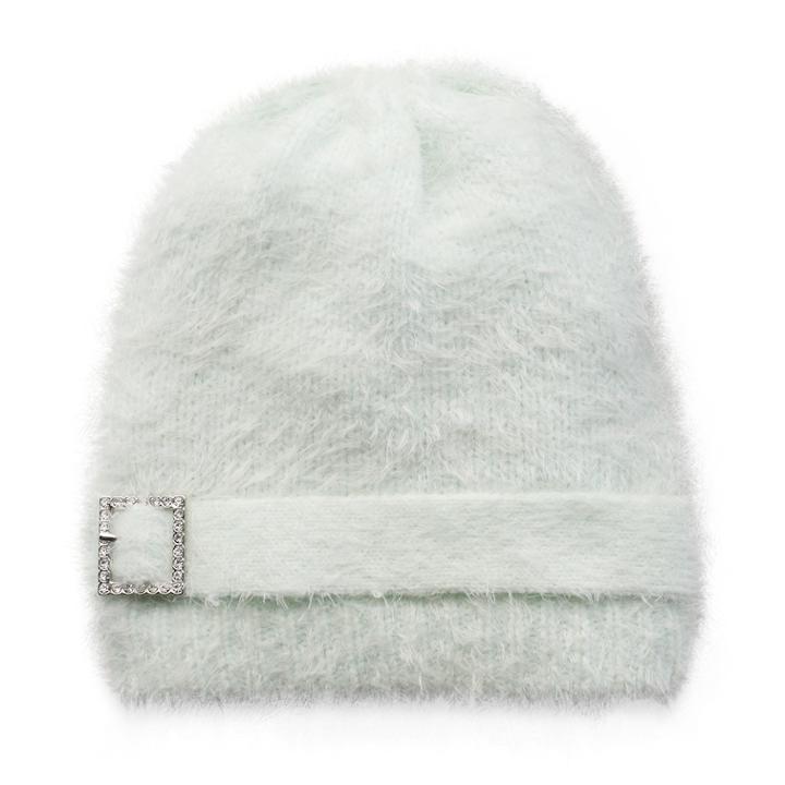 Women's Muk Luks Buckle Eyelash Beanie, Green