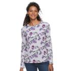 Women's Croft & Barrow&reg; Crewneck Tee, Size: Small, Brt Purple