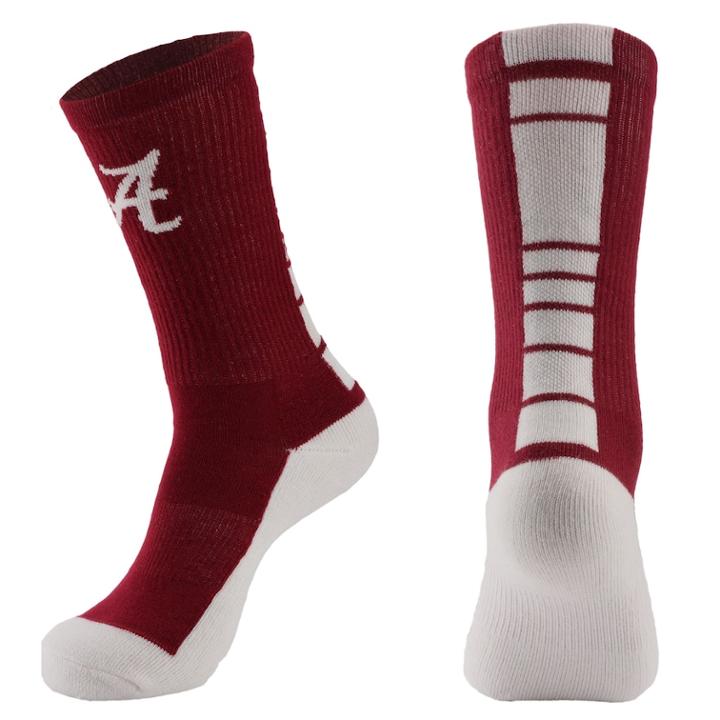 Men's Mojo Alabama Crimson Tide Champ 1/2-cushion Performance Crew Socks, Size: 10-13, Dark Red