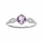 Lc Lauren Conrad 10k White Gold Amethyst & 1/10 Carat T.w. Diamond Ring, Women's, Size: 7, Purple