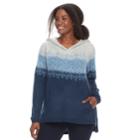 Plus Size Sonoma Goods For Life&trade; Fair Isle Hoodie, Women's, Size: 1xl, Dark Blue