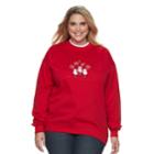 Plus Size Women's Mccc Holiday Fleece Top, Size: 1xl, Brt Red