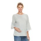 Maternity A:glow Boxy Bell Sleeve Top, Women's, Size: S-mat, Light Grey