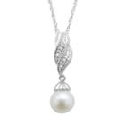 Pearlustre By Imperial Freshwater Cultured Pearl & White Topaz Sterling Silver Twist Pendant Necklace, Women's, Size: 18
