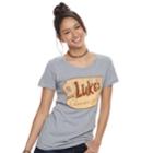 Juniors' Gilmore Girls Luke's Graphic Tee, Size: Small, Light Grey