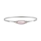 Sterling Silver Rose Quartz Bangle Bracelet, Women's, Size: 7.5, Pink